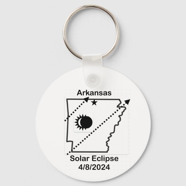 Chaveiro Solar Eclipse de Arkansas 2024 (Frente)