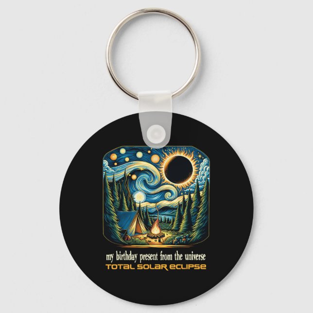 Chaveiro Solar Eclipse Meu Aniversário Presente Dos Univers (Frente)