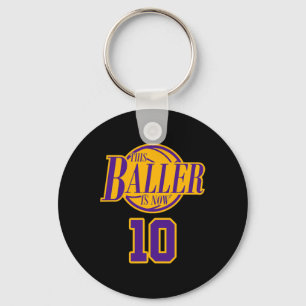 Chaveiro Solo De Basquete De Aniversário De 10 Anos, E