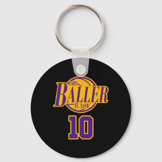 Chaveiro Solo De Basquete De Aniversário De 10 Anos, E
