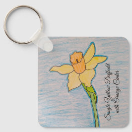 Chaveiro Solteiro Amarelo Daffodil com Laranja Center