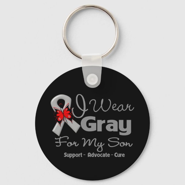Chaveiro Son - Gray Ribbon Awareness (Frente)