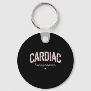 Chaveiro Sonógrafo Cardíaco Floral Retro Cardiovascular