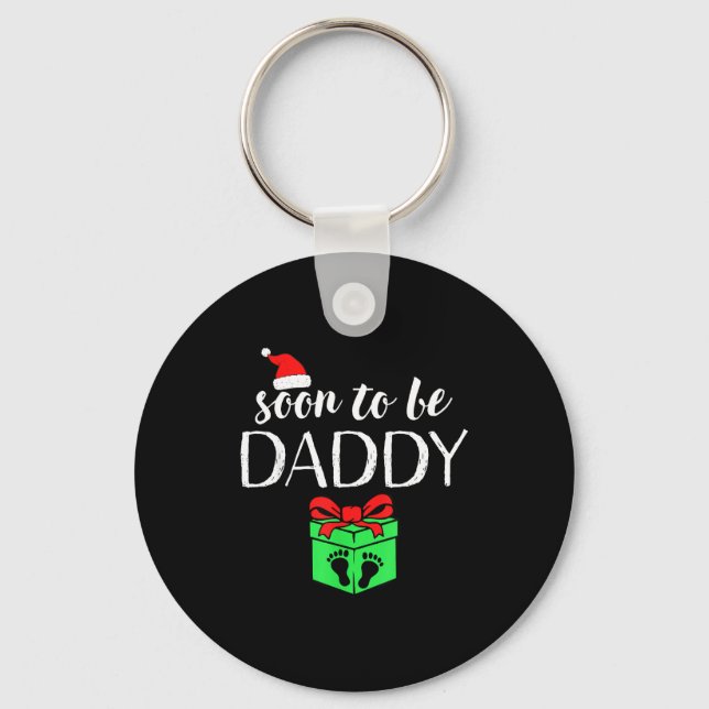 Chaveiro Soon To Be Daddy Christmas Funny Pregnancy Announc (Frente)