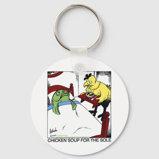 Chaveiro Sopa De Frango 4 Peixes Engraçados/Camisetas De Fr (Frente)