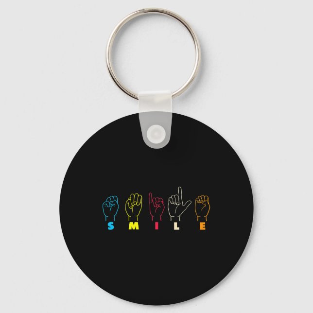Chaveiro Sorria ASL Alphabet American Sing Language ASL Tea (Frente)