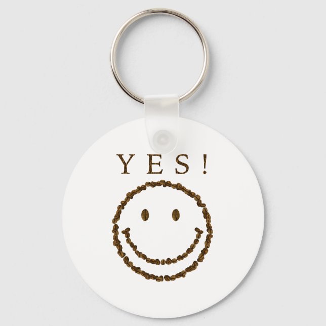 Chaveiro Sorria com feijões de café (Frente)