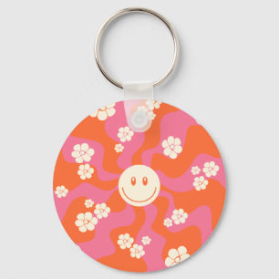 Chaveiro Sorria - Rosa, Laranja e Creme