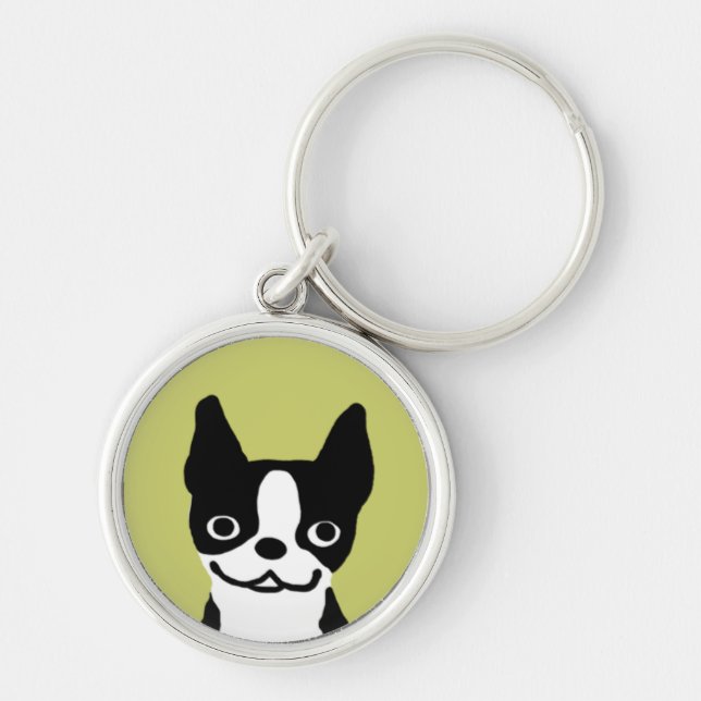 Chaveiro Sorriso de Boston Terrier (Frente)