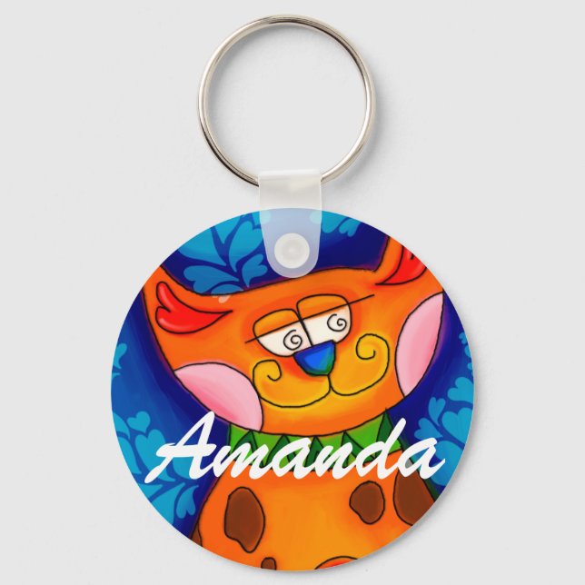 Chaveiro Sorriso Laranja Tabby Cat (Frente)