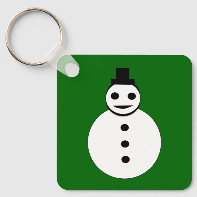 Chaveiro Sorriso personalizado de boneco de neve de Natal (Frente)