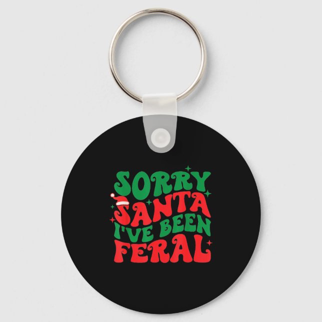 Chaveiro Sorry Santa I've Been Feral Kid's Christmas Boy Gi (Frente)