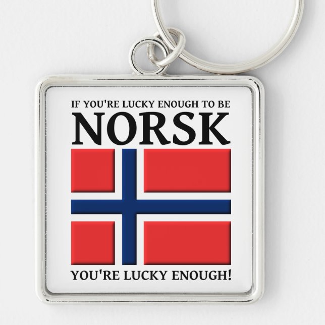 Chaveiro Sortudo o suficiente para ser Norsk Pingente (Frente)