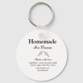 Chaveiro Sorvete caseiro adiciona ingredientes feitos com a