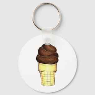 Chaveiro Sorvete de espiral Cone Foodie Suave de Chocolate