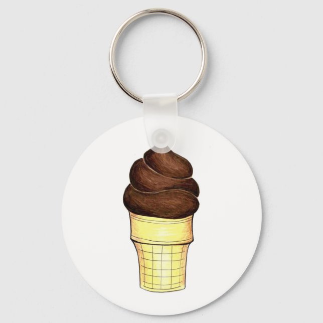 Chaveiro Sorvete de espiral Cone Foodie Suave de Chocolate (Frente)