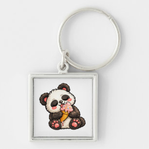 Chaveiro Sorvete de Panda Fofo