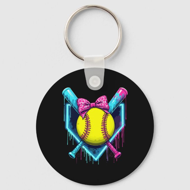 Chaveiro Sorvete de Softbol Derretendo Softbol  (Frente)