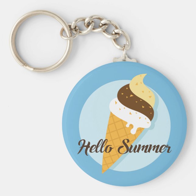 Chaveiro Sorvete Hello - cadeias de chaves personalizadas (Frente)