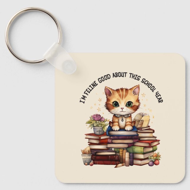 Chaveiro Sou Feline, bom neste ano escolar (Frente)