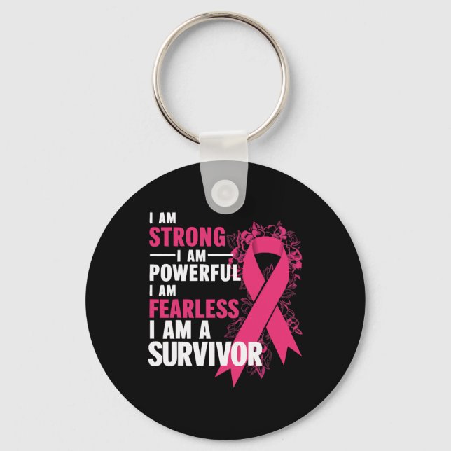 Chaveiro Sou Forte E Poderoso Awarenes De Cancer Da Mama Se (Frente)