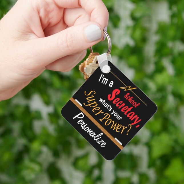 Chaveiro Sou Secretária da Escola, Qual é a sua Superpotênc (Mão)