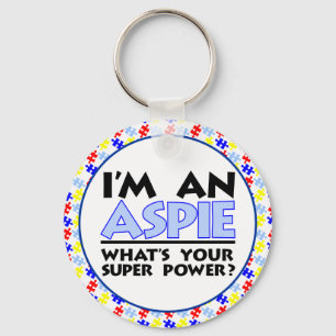 Chaveiro Sou um Aspie. Qual é o seu super poder?
