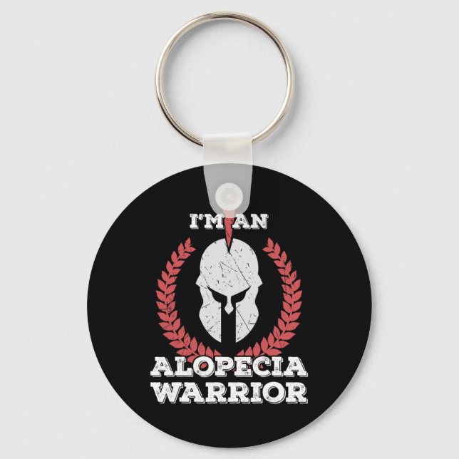 Chaveiro Sou uma guerreira Alopecia Alopecia Areata Consciê (Frente)