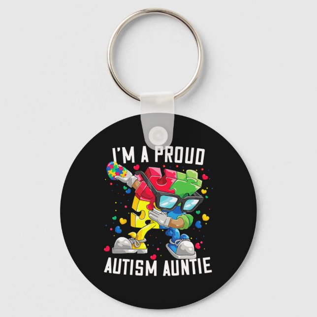 Chaveiro Sou Uma Orgulhosa Tia do Autismo Conscientização d (Frente)