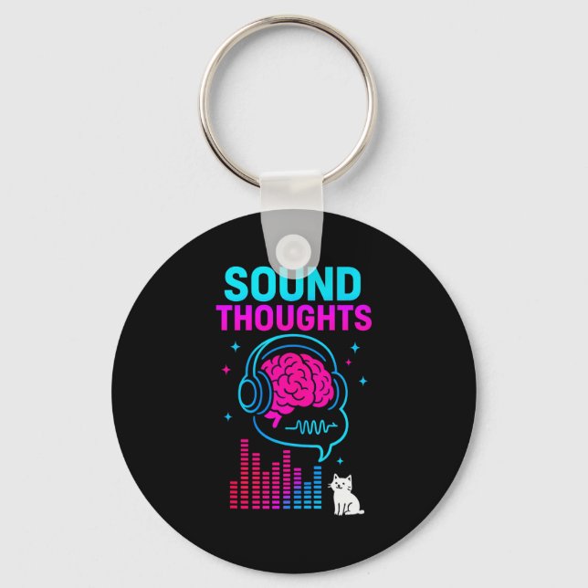 Chaveiro Sound Thoughts Stoic Philosophy Minimalist Slogan  (Frente)