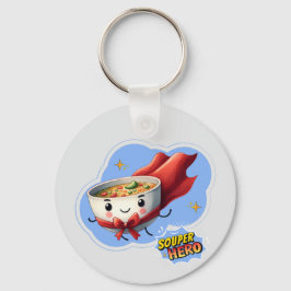 Chaveiro Souper Hero, Super Hero Soup Pun |
