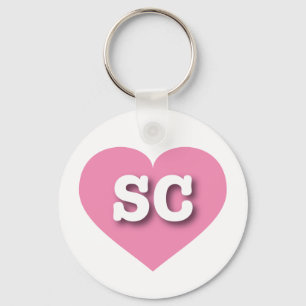 Chaveiro South Carolina Pink Heart - Eu amo SC