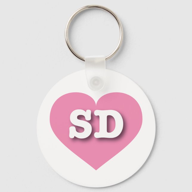Chaveiro South Dakota Pink Heart - Eu amo SD (Frente)