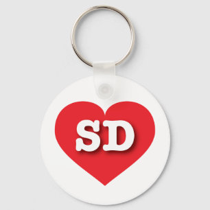 Chaveiro South Dakota Red Heart - Eu amo SD