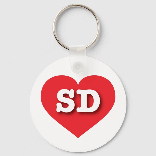 Chaveiro South Dakota Red Heart - Eu amo SD (Frente)