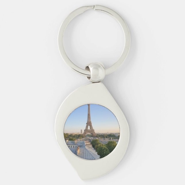 Chaveiro Souvenir Personalizado do Horizonte de Paris (Frente)