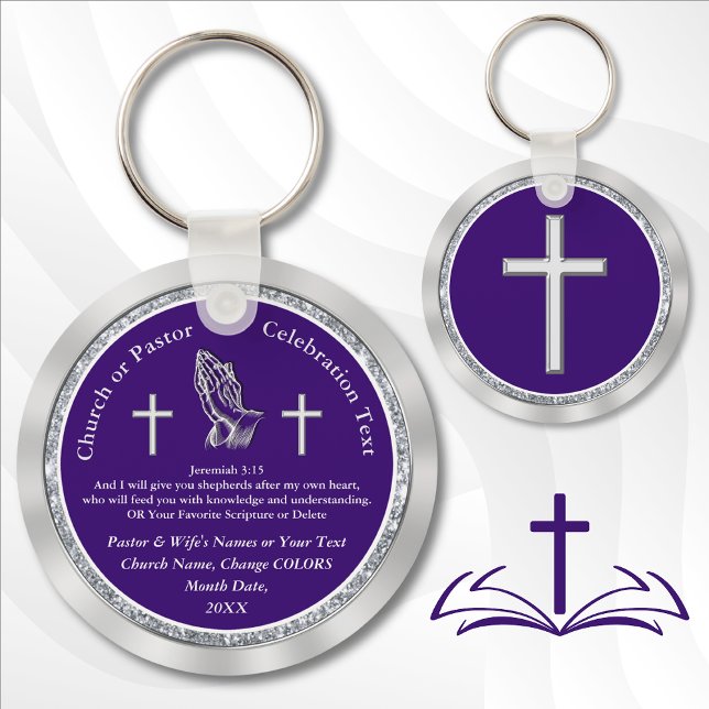 Chaveiro Souvenirs personalizadas baratas (Bible Verse Party Favors. Church Anniversary Favors. Pastor Anniversary Favors. Pastors Birthday.)