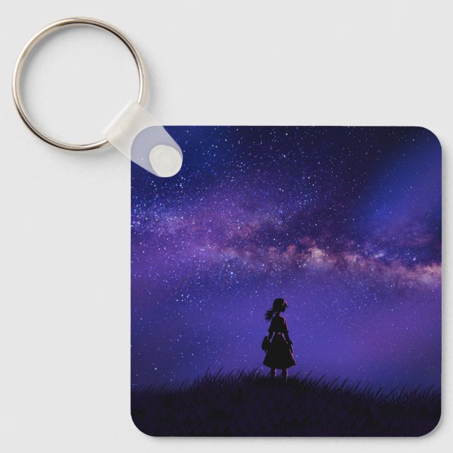 Chaveiro Sozinha e Starry Night (Frente)