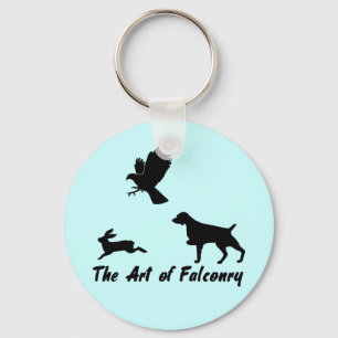 Chaveiro Spaniel de Brittany e falcoaria
