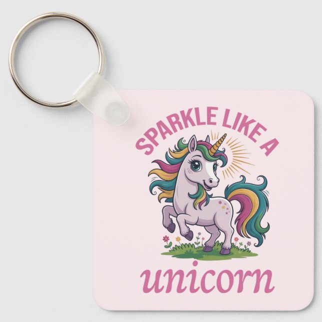Chaveiro Sparkle como um unicórnio (Frente)