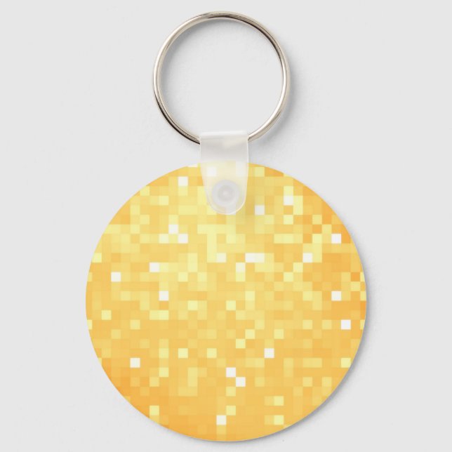 Chaveiro Sparkle de pixel do ouro (Frente)