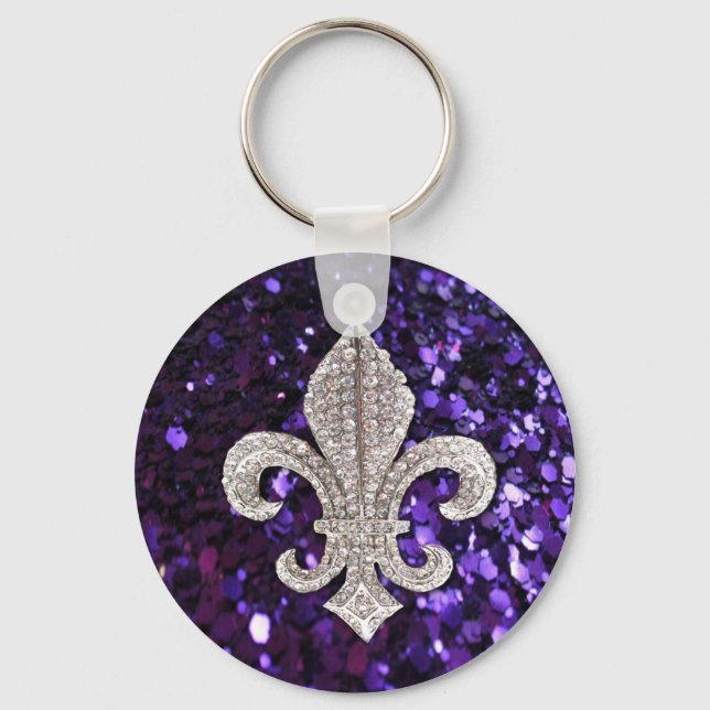 Chaveiro Sparkle jewel Fleur De Lis Purple (Frente)