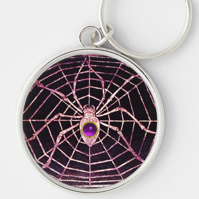 Chaveiro SPIDER E WEB Roxo Ametist Preto (Frente)