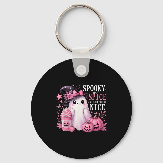 Chaveiro Spooky And Spice And Everything Nice Halloween Pin (Frente)