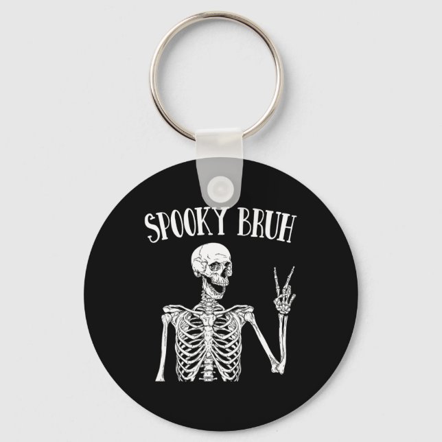 Chaveiro Spooky Bruh Skeleton Spooky Vibe Halloween Tee for (Frente)