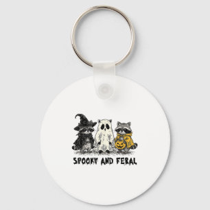 Chaveiro Spooky E Feral Halloween Raccoon Spooky Season T