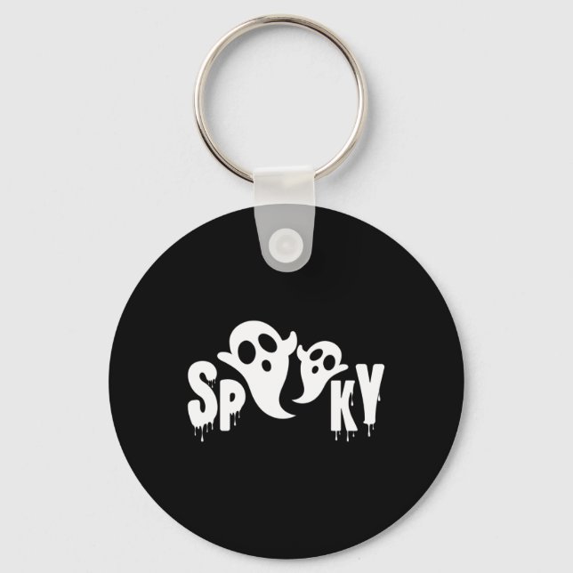 Chaveiro Spooky Ghost - Design de Halloween (Frente)