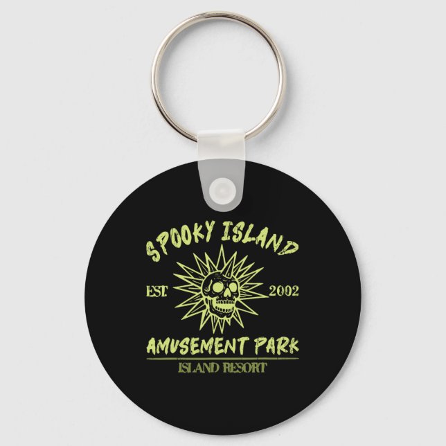 Chaveiro Spooky Island Est 2002 Amusement Park Skull Hallow (Frente)