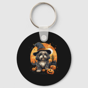 Chaveiro Spooky Lhasa Apso Cachorro Bruxo Halloween