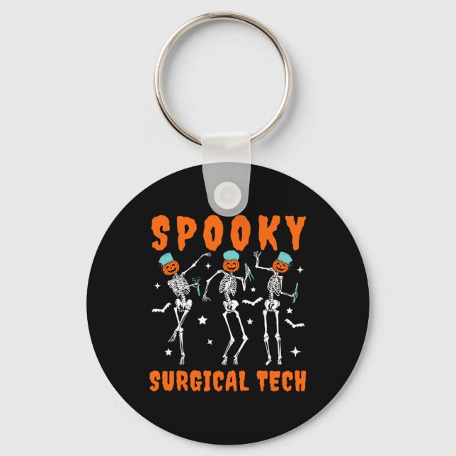 Chaveiro Spooky Surgical Tech Skeleton Dancing Surgical Hal (Frente)